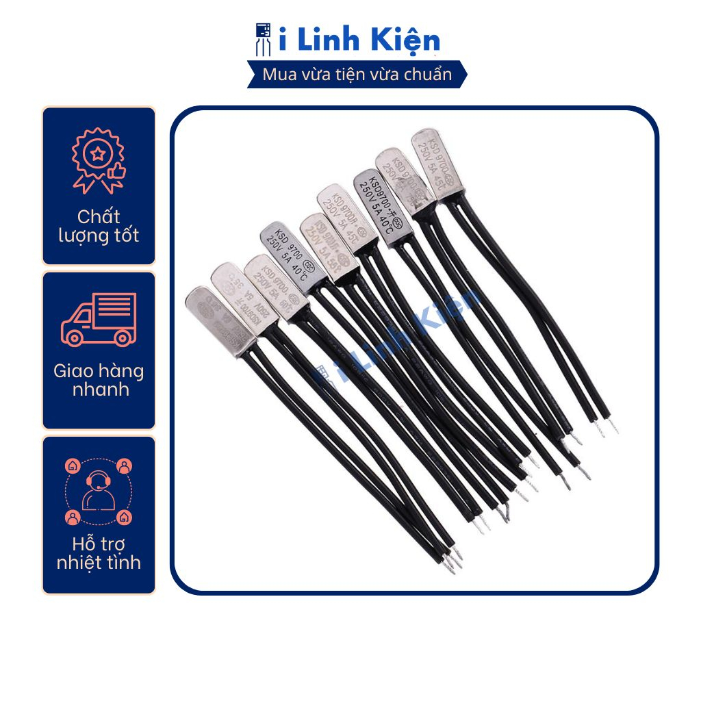 Relay nhiệt KSD9700 105 độ - 155 độ 5A 250V thường đóng