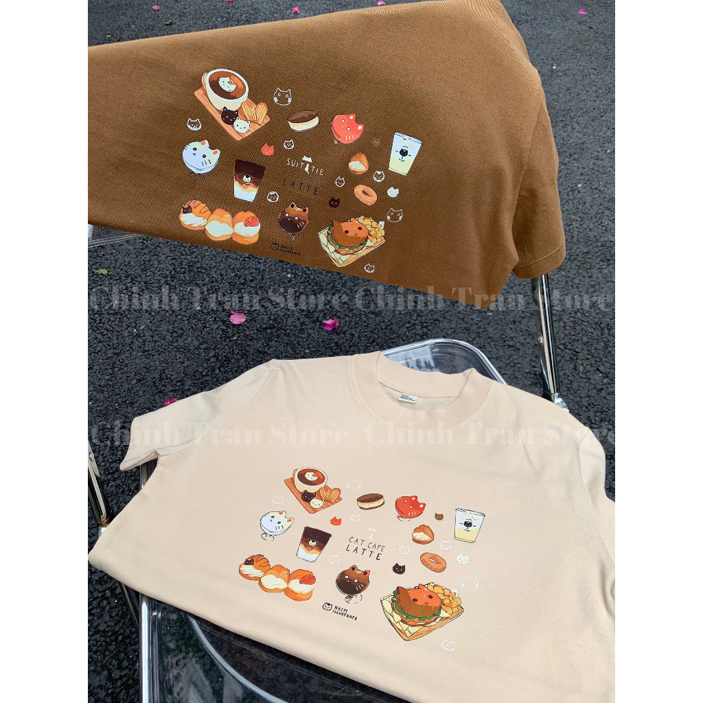 Áo Thun Babytee In Hình Mèo Nâu Chất Cotton 100% mềm mịn thoáng mát. Chinh Trần Store