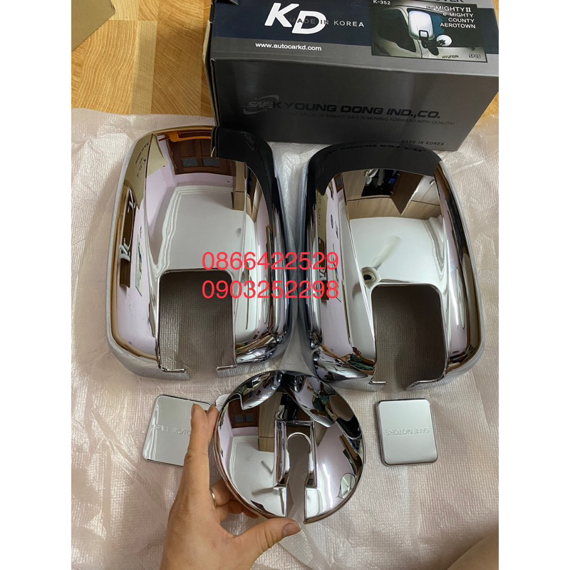Ốp gương Hyundai n250, 3t5, hd78,hd65,hd500, maity,e maity hàng korea nhựa mạ crom bóng đẹp