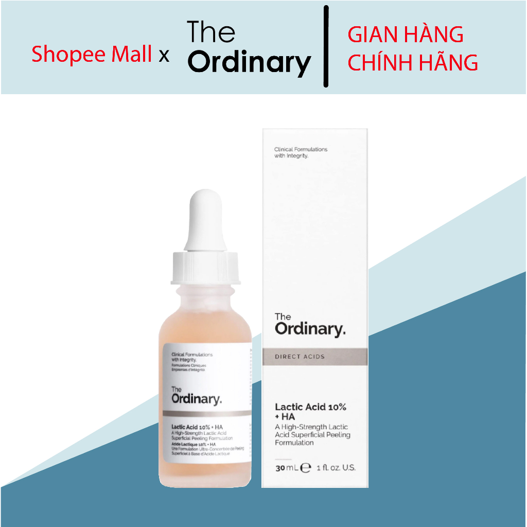 Serum tẩy da chết hoá học The Ordinary Lactic Acid 5% + HA và Latic Acid 10% + HA 30ml