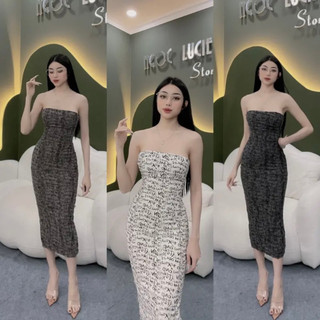 D382 - Đầm Body Ống Len Rách Ngọc Lucie Store