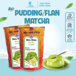 Bột pudding matcha bịch 1kg, nguyên liệu hucha