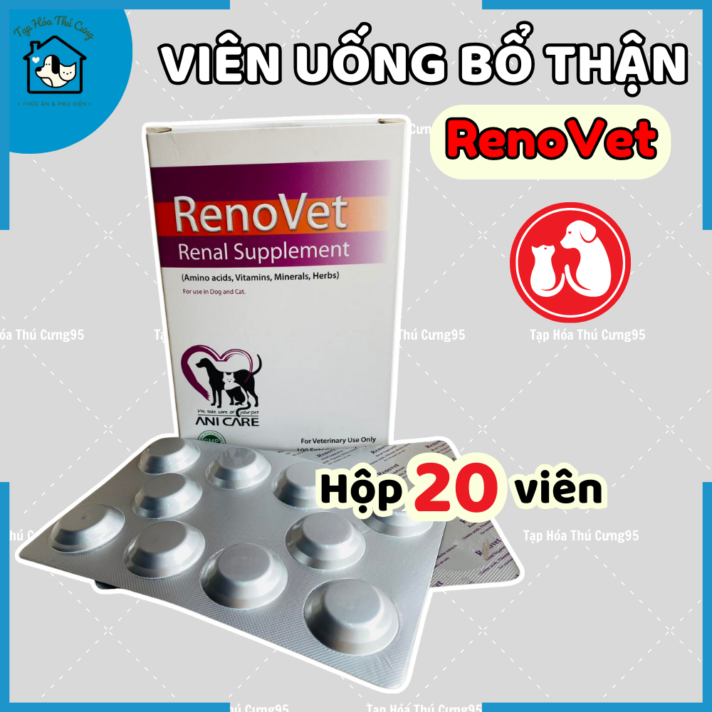 𝟏𝟎 𝐯𝐢𝐞̂𝐧 Renovet viên uống bổ thận chó mèo chính hãng (𝙝𝙤̣̂𝙥 𝟏𝟎𝟎 𝐯𝐢𝐞̂𝐧 )