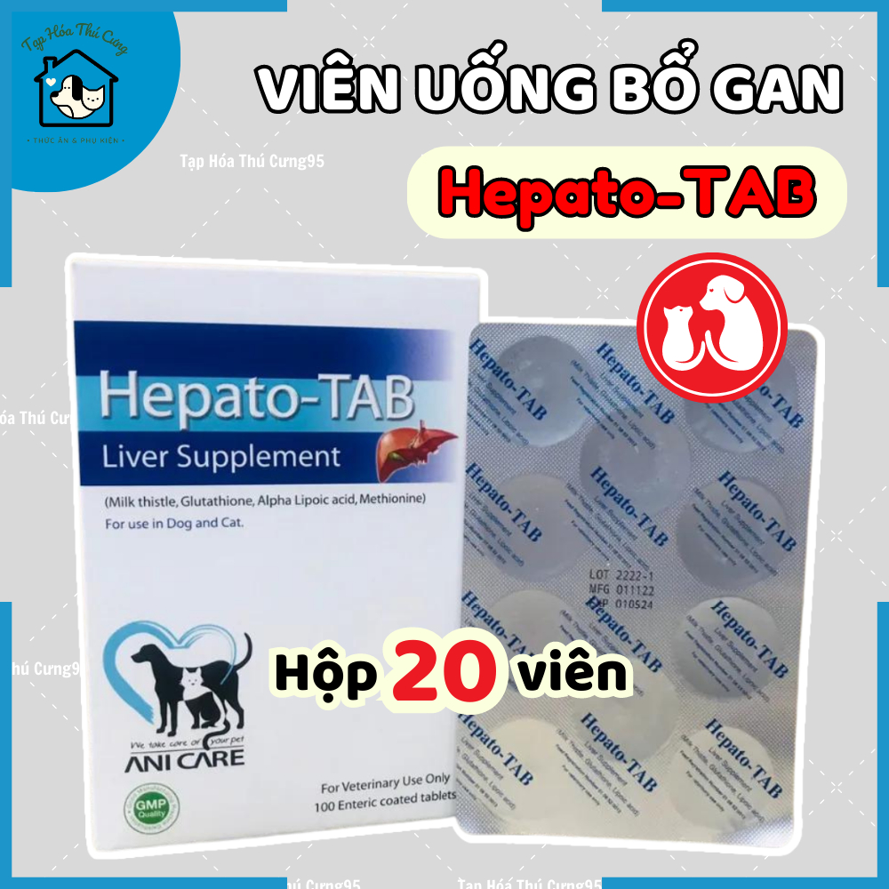 Hepato tab viên uống dưỡng gan cho chó mèo chính hãng (𝙝𝙤̣̂𝙥 𝟮𝟬 𝙫𝙞𝙚̂𝙣)
