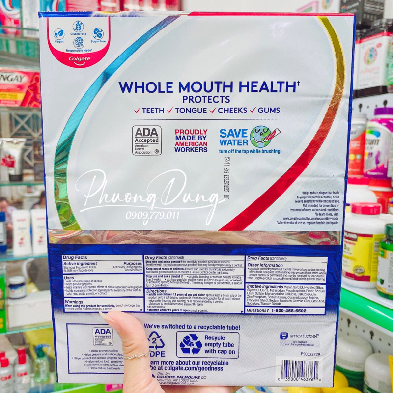 Kem đánh trắng răng Colgate Total Advanced Whitening Better Stain Removal chuẩn Mỹ