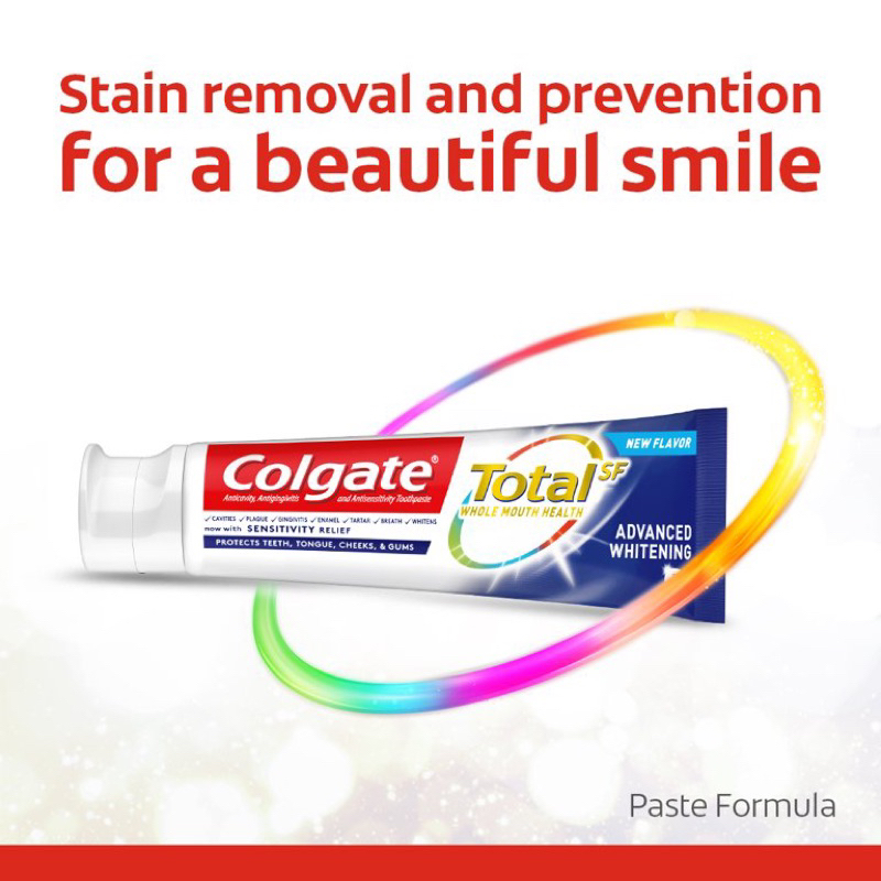 Kem đánh trắng răng Colgate Total Advanced Whitening Better Stain Removal chuẩn Mỹ