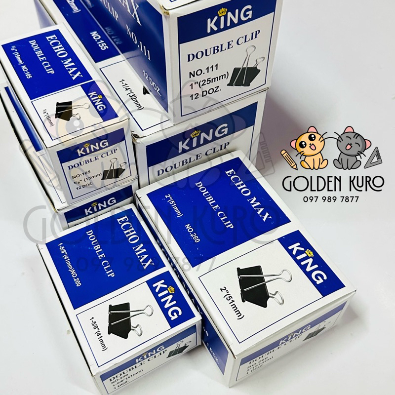 Hộp 12 cái Kẹp bướm đen hiệu ECHO MAX 15mm 19mm 25mm 32mm 41mm 51mm