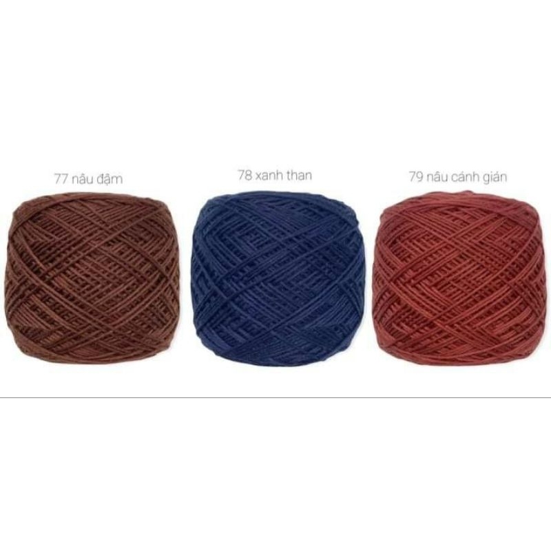 Sợi Cotton Việt Nam 1mm se tròn bóng đẹp hiệu cô gái màu 48-80