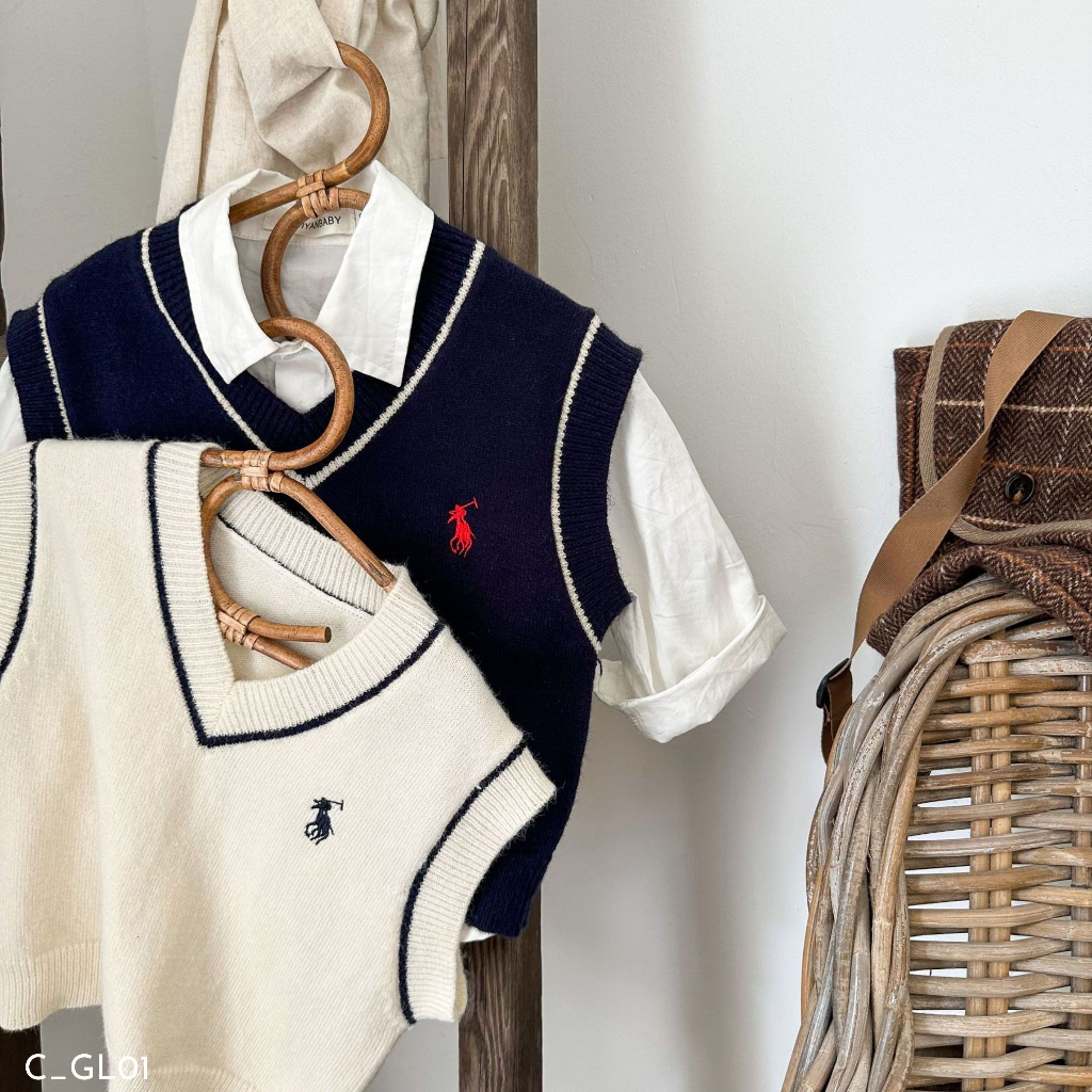 Áo gile len cho bé trai, Áo gile trẻ em EMBES KIDS từ 9kg đến 31kg