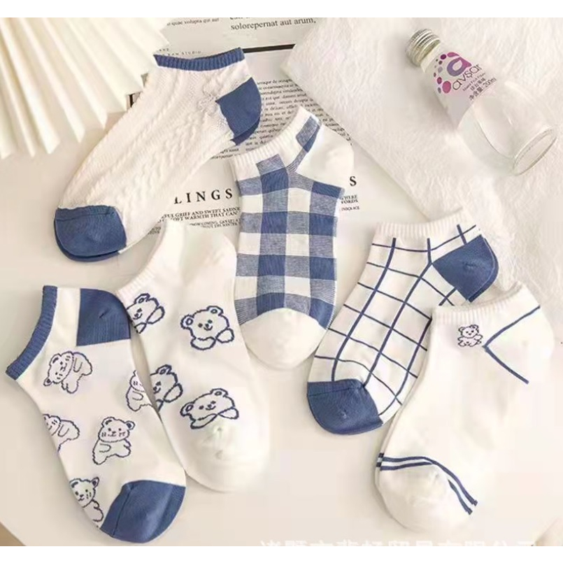 Combo 5 Đôi Tất Vớ Nữ Cực Rẻ Kiểu Dáng Phong Cách Hàn Quốc Cực Dễ Thương Chất Mềm Mịn