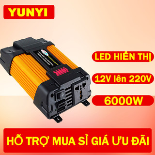 Yunyitool biến tần 12v sang 220v 6000w dc sang ac bộ chuyển đổi điện áp micro ô tô led usb 12v lên 220v