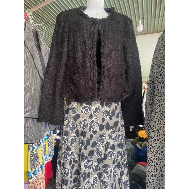 Khoác blazer dạ tweed vin new tag