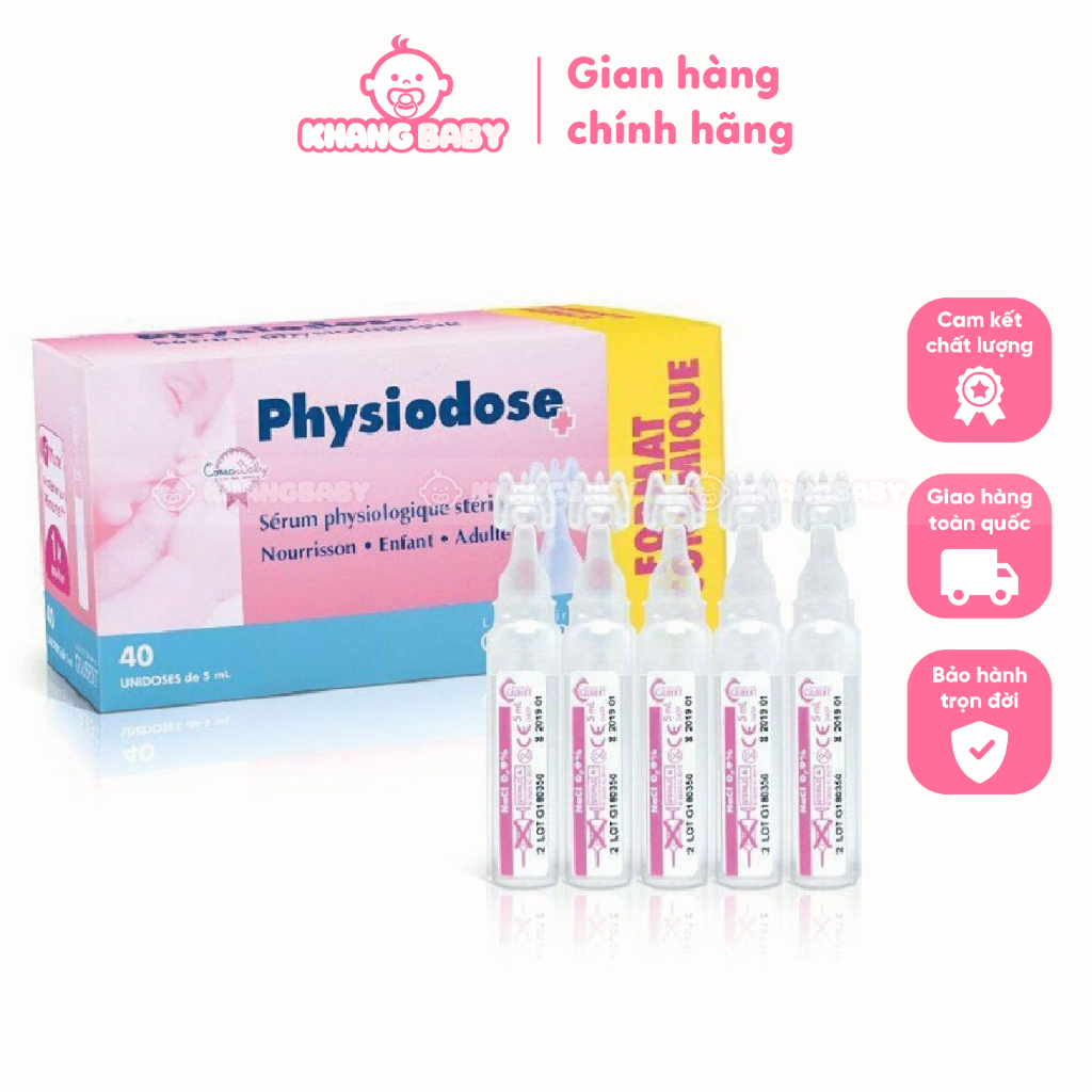 Muối sinh lý Physiodose Pháp hồng 40 ống - Shop Khang Baby