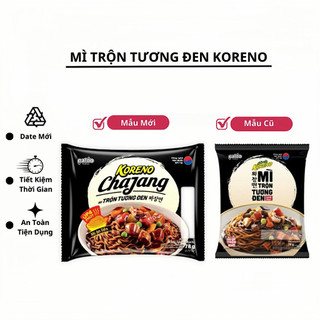 Thùng 20 gói mì trộn tương đen hàn quốc koreno 78g