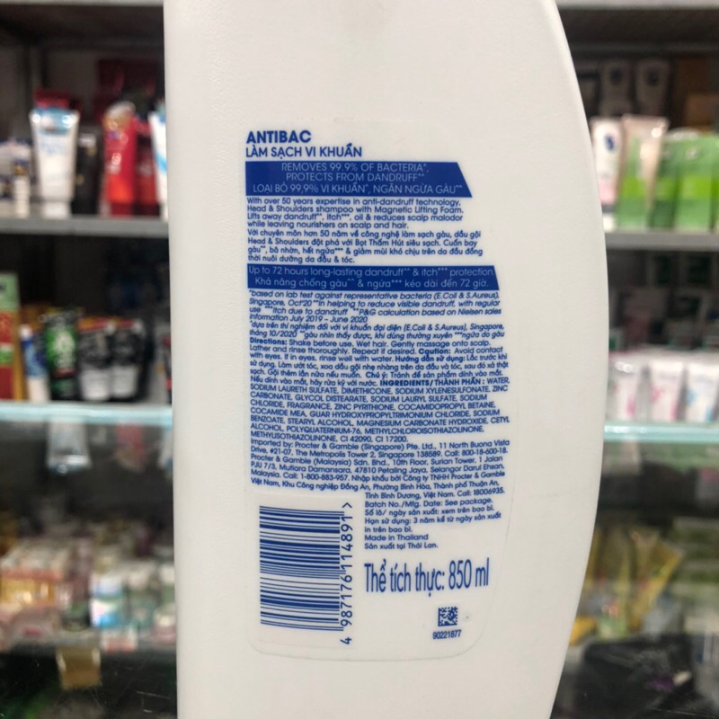 Dầu Gội Head Và Shoulders Bạc Hà Mát Lạnh 850ml