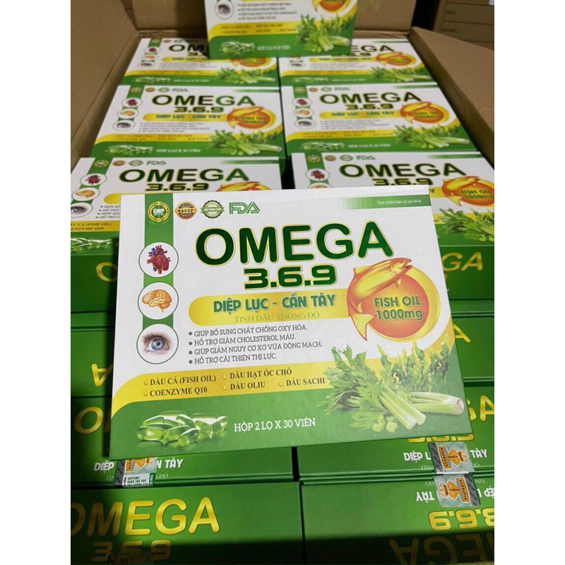Omega 369 Diệp Lục Cần Tây Sáng Mắt, Giảm Cholesterol