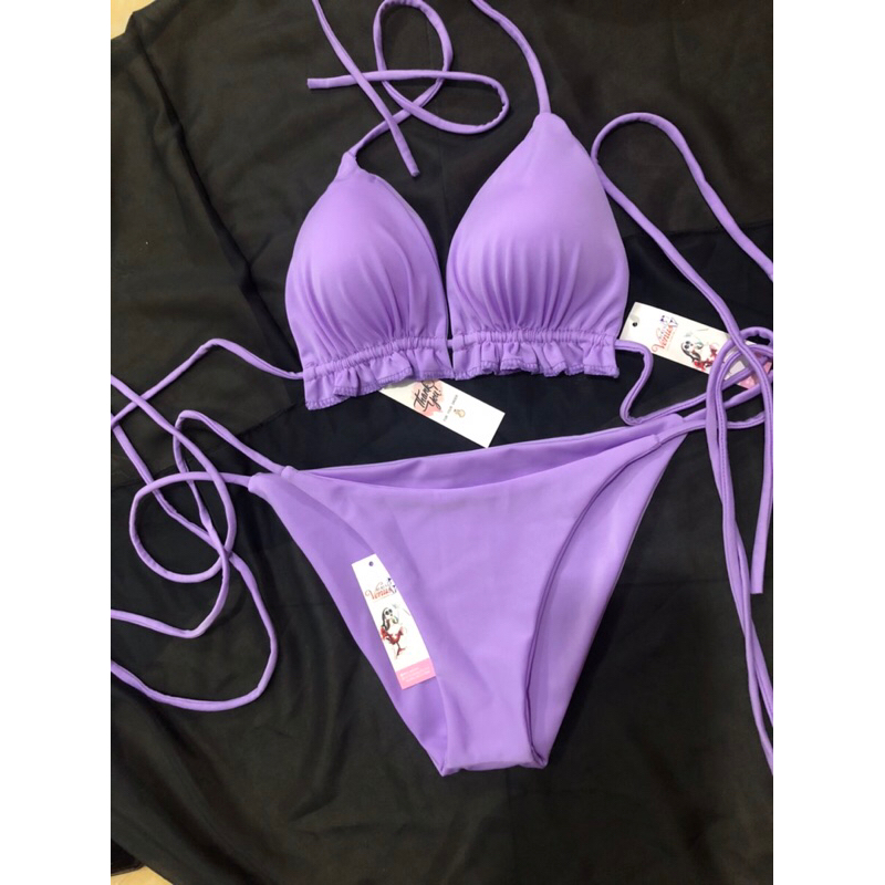 Bikini 2 mảnh tam giác quần kín Mông áo bassic dây dài đủ màu. HÌNH THẬT | BigBuy360 - bigbuy360.vn