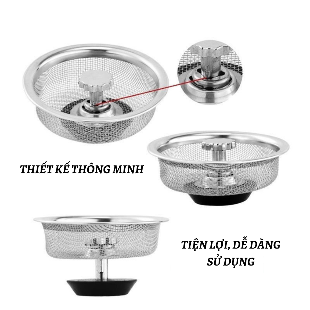 DỤNG CỤ LỌC RÁC BỒN RỬA CHÉN INOX 8.3x5.5 CM