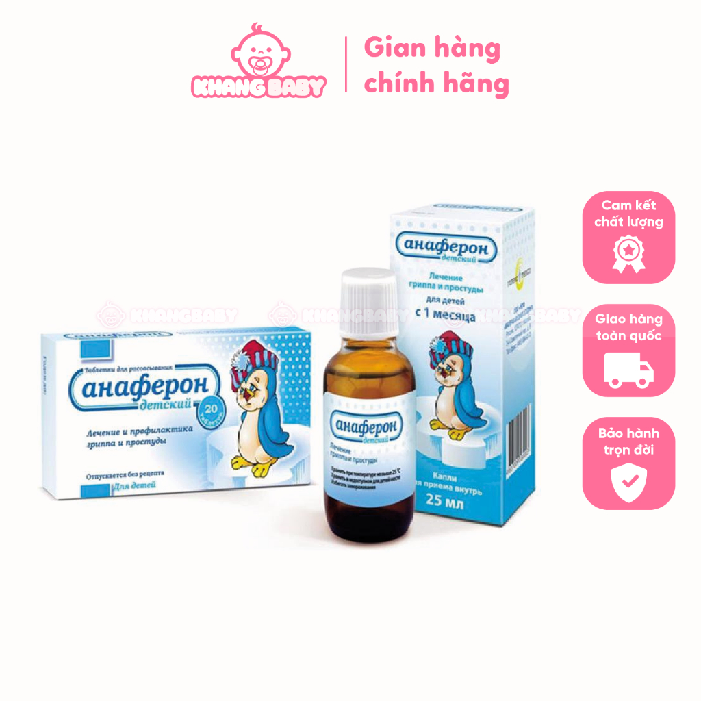 Tăng đề kháng Anaferon chim cánh cụt Nga - Shop Khang Baby