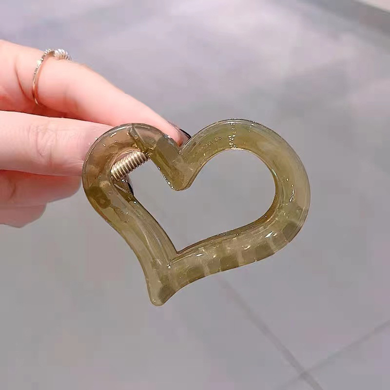 Cặp tóc nữ, cặp tóc trái tim giả đá nhiều màu sang chảnh K092