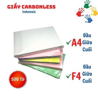 Giấy in hóa đơn VAT (GTGT) khổ A4- F4 - 500 tờ/tập - giấy than Carbonless nhập Indonesia Tomchuakids