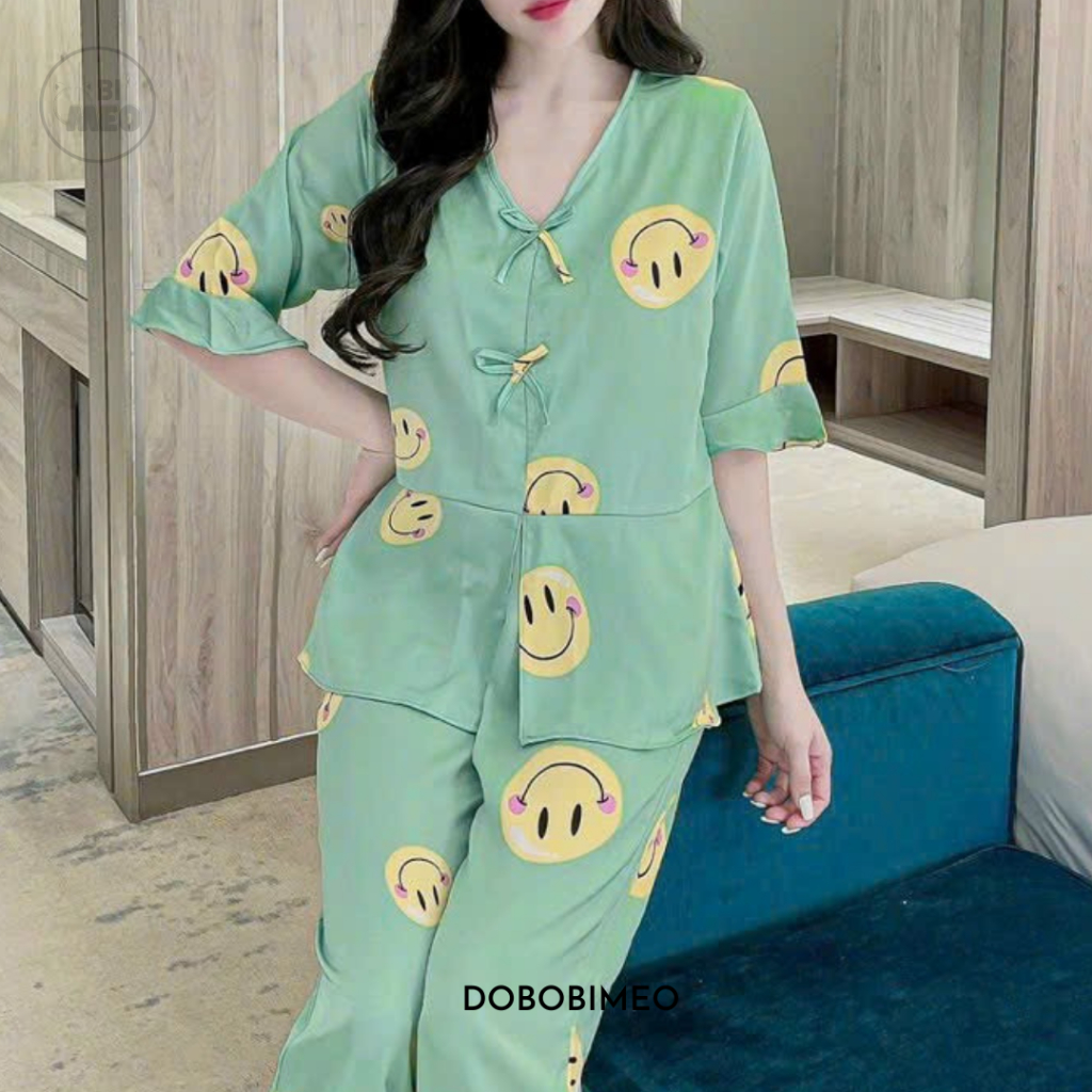 Đồ bộ Pijama Lụa tiểu thư [FREESIZE < 60kg] - DBB00069