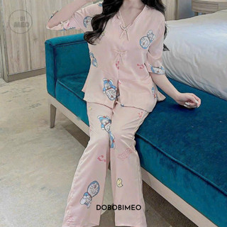 Đồ bộ Pijama Lụa tiểu thư [FREESIZE < 60kg] - DBB00069