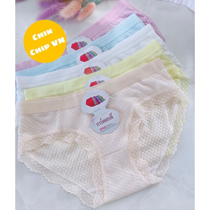 Quần lót cotton thái lan mịn quan lot nu lưng cao thun lạnh quần ren quần lót su thun lạnh thông hơi nữ bigsize