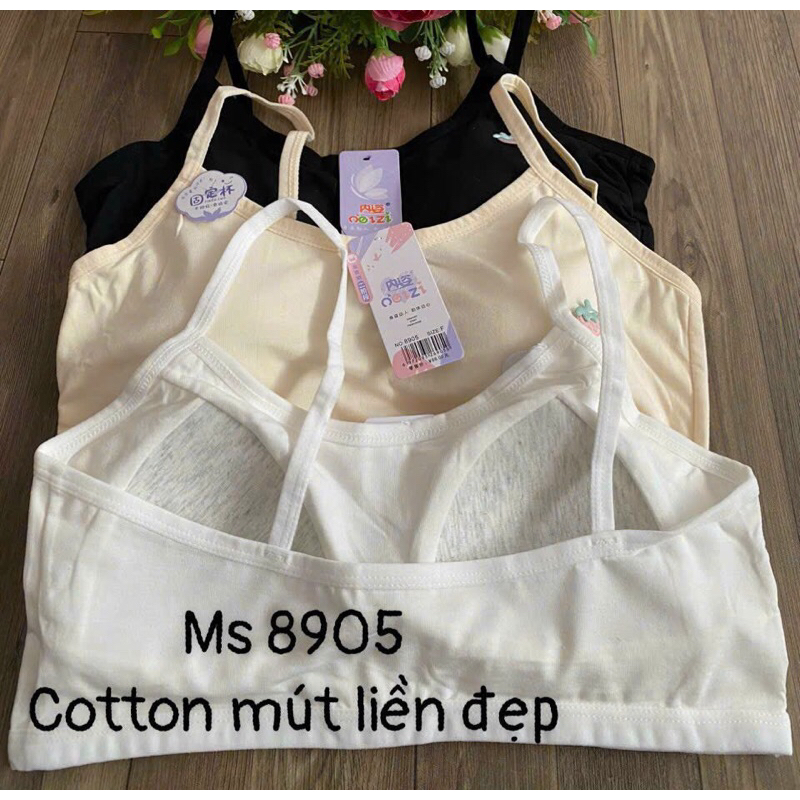 3 áo lá có mút liền chất cotton đẹp