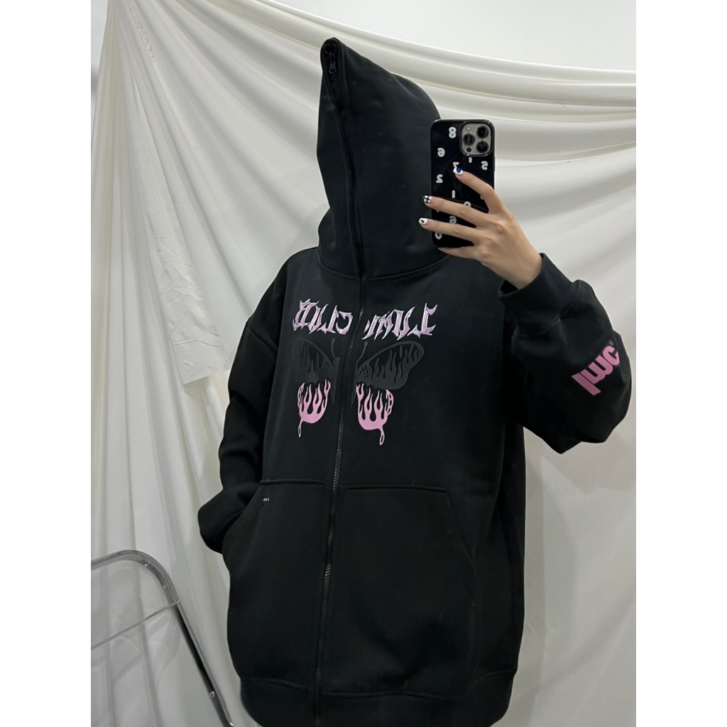 ÁO HOODIE ZIP ĐEN BUTTERFLY B2 LUMIHOUSE