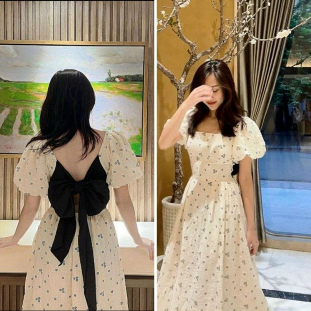 Đầm váy nữ maxi dáng dài xốp hoa nhí  cực xinh, Set bộ nữ áo croptop 2 dây mix chân váy maxi T1098