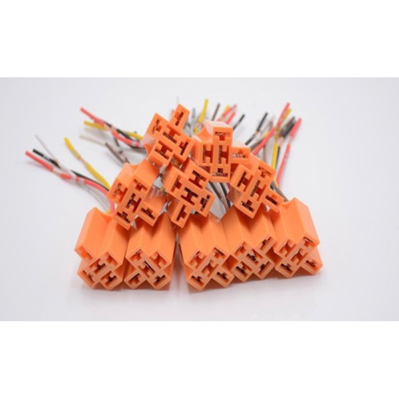 Rơ le 4, 5 chân 12v 24v 80a nhựa trong, giắc cắm rơ le 4 5 chân