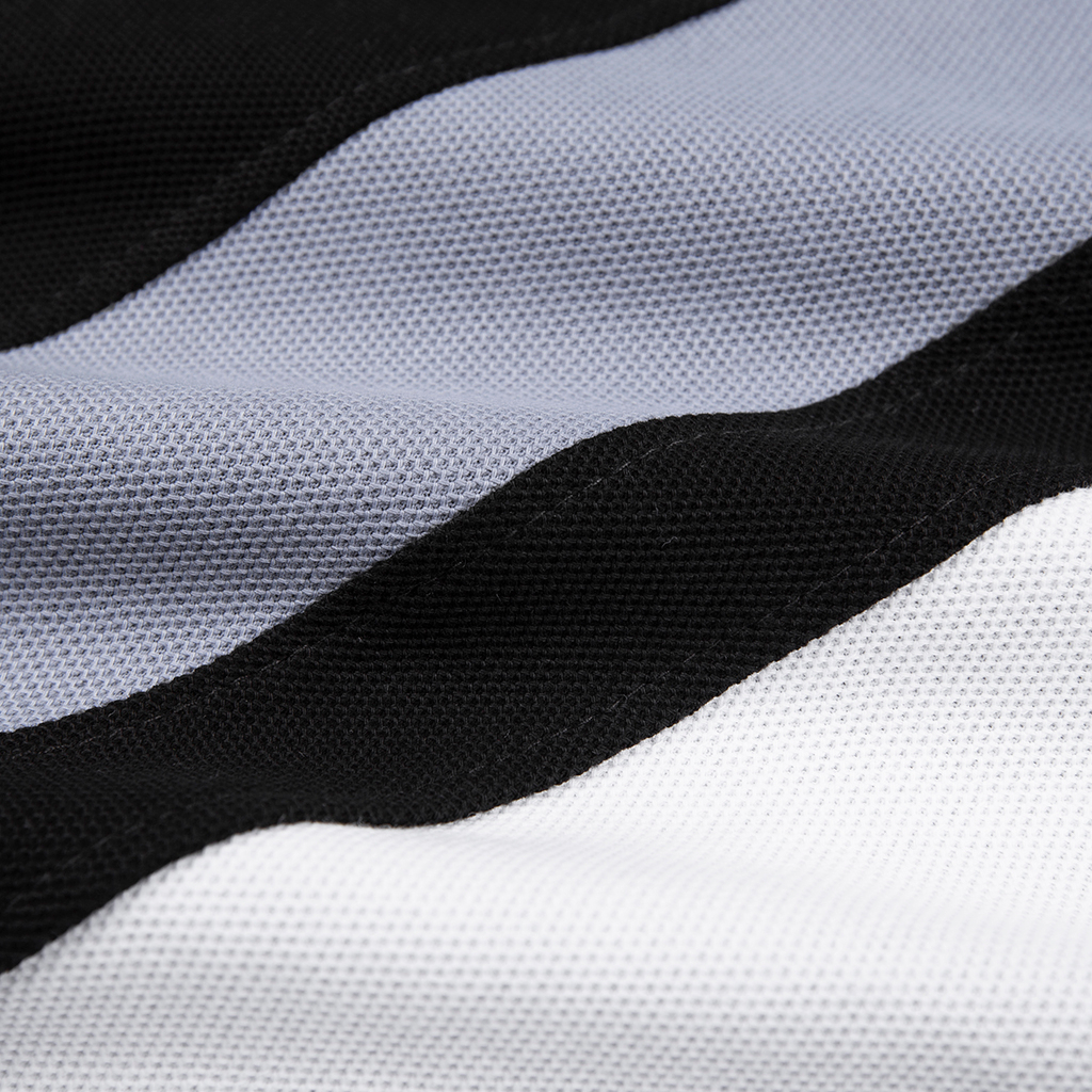 Áo thun Polo nam Flex M702 MIXMEN màu đen phối viền màu thời trang, vải cotton cá sấu mắt lục giác cao cấp