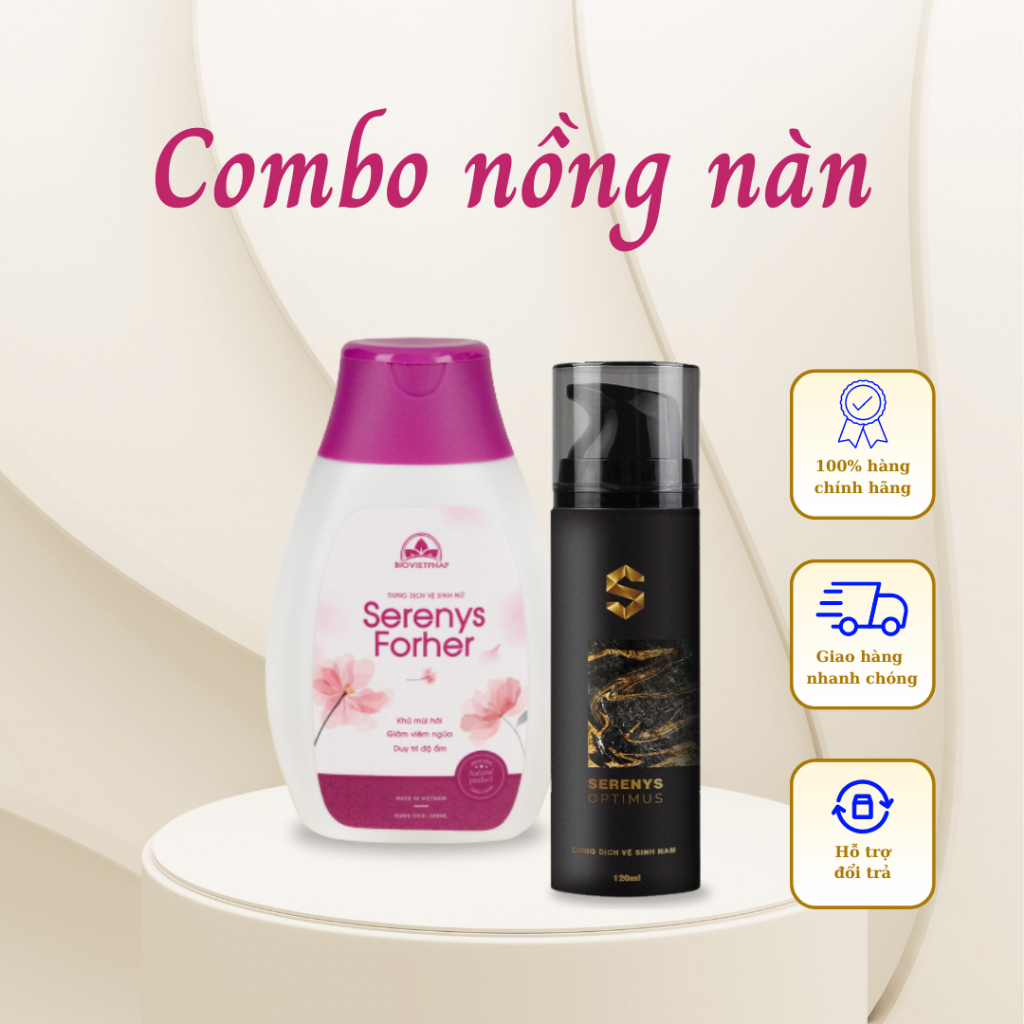 Combo Nồng Nàn - Dung Dịch Vệ Sinh Serenys Làm Sạch Và Làm Mịn, Khử Viêm Vùng Kín - Hàng Chính Hãng