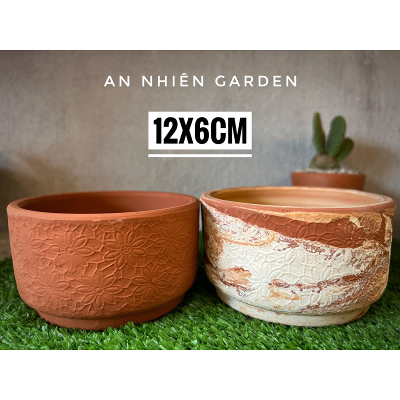 Chậu Đất Nung Trụ hoa cúc KT 12x6cm - Trồng Sen Đá - Xương Rồng - LỖI 1 ĐỔI 1