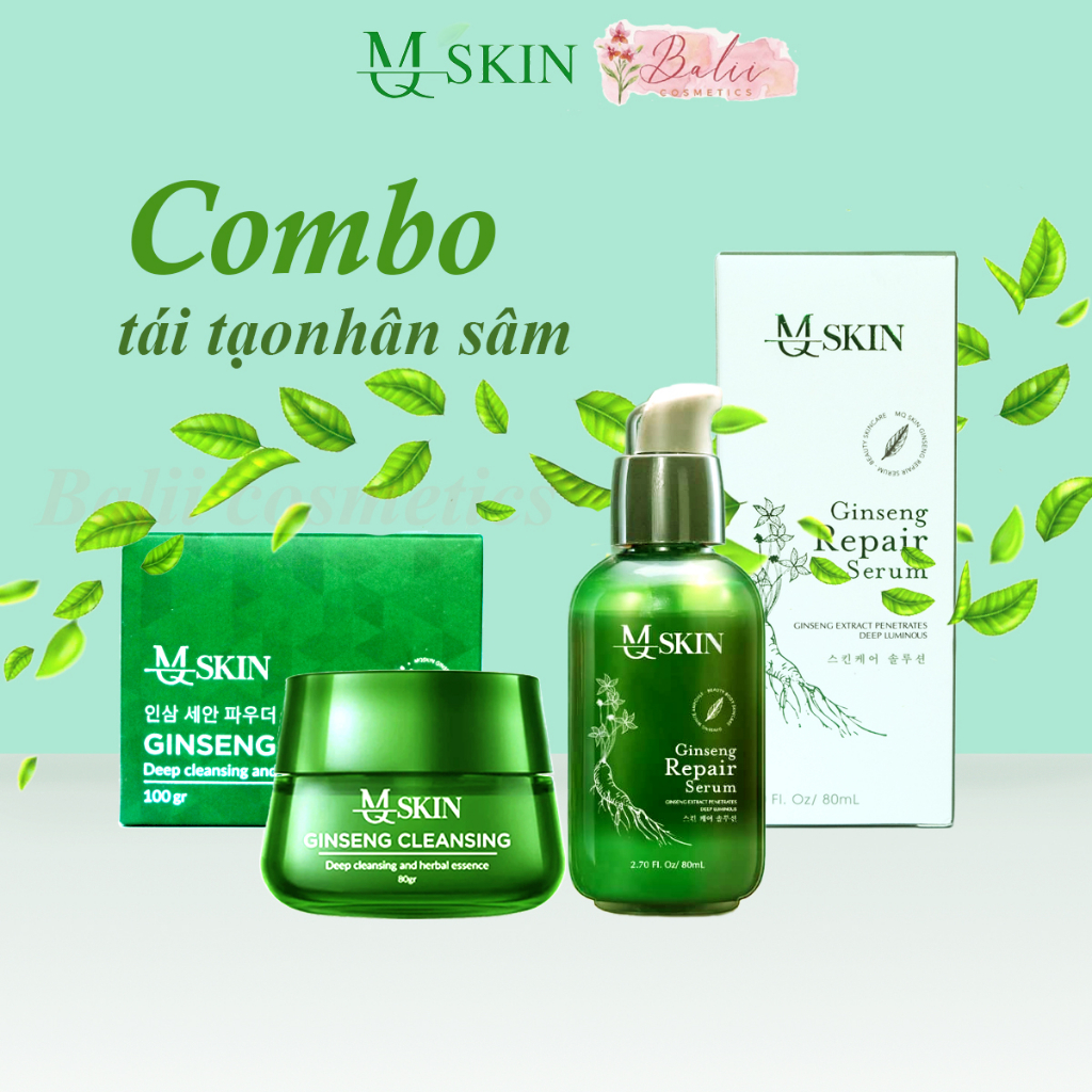Combo tái tạo da nhân sâm MQ SKIN sạch mụn , sẹo , nám , tàn nhang