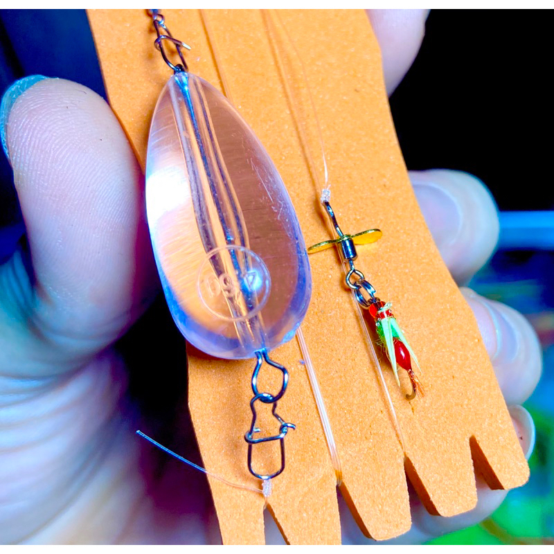 Thẻo bọ thìa xoay câu cá mương buộc sẵn hoàn chỉnh