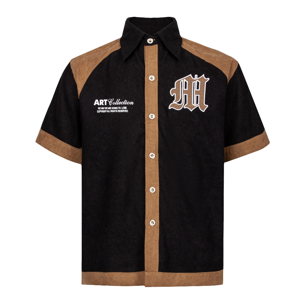 Pasted Shirt - Áo sơ mi nam tay ngắn vải nhung Mende