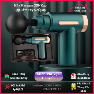Máy massage cầm tay, máy massage cổ vai gáy GUN 5 cấp độ súng massage đấm lưng cao cấp cầm tay