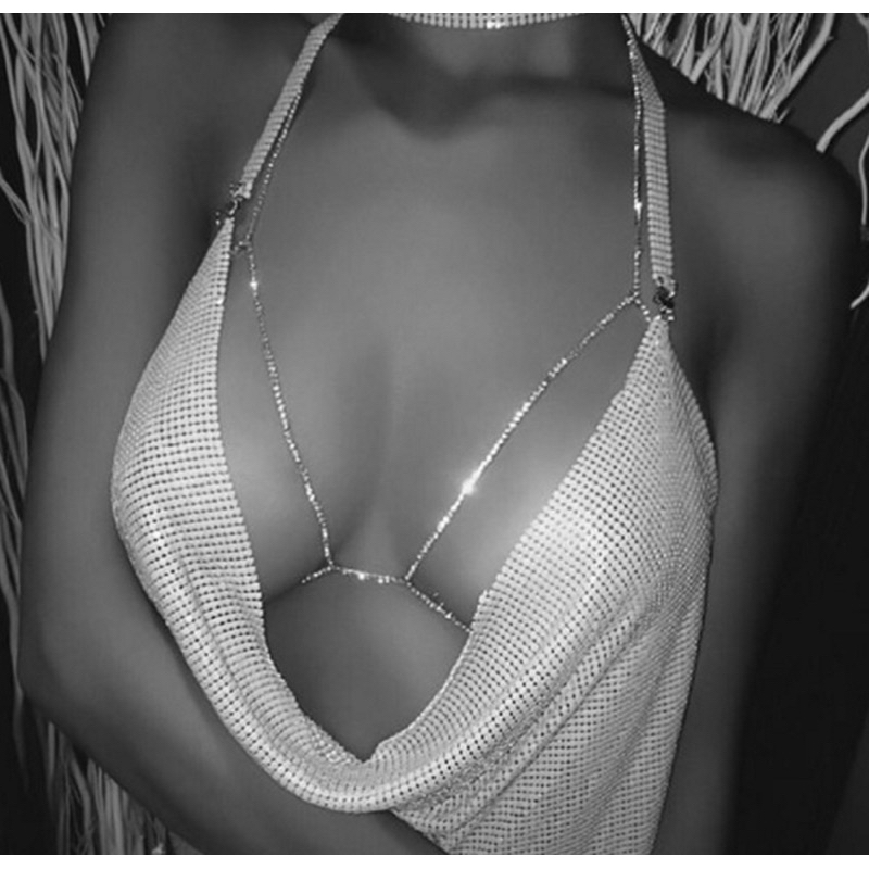 Chuỗi đeo dây cơ thể trang trí áo ngực đính đá quyến rũ thời trang cho nữ angel.house