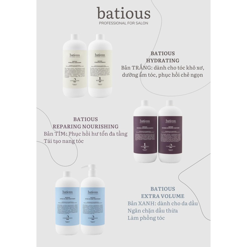 Cặp gội xả chuyên nghiệp salon Batious