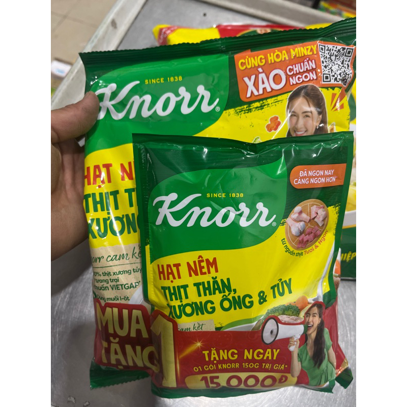 Hạt Nêm Knorr Thịt Thăn, phần xương ống và Tủy nâng cấp Vitamin A 900g Tặng gói 150gram