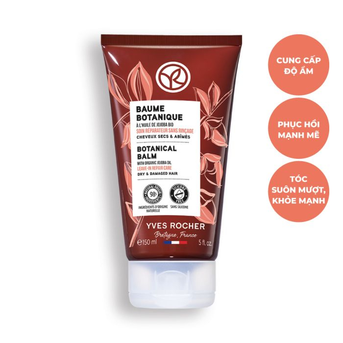 Sáp Dưỡng Phục Hồi Tóc Hư Tổn Repair Botanical Balm With Organic Jojoba Oil Tube 150Ml yves rocher
