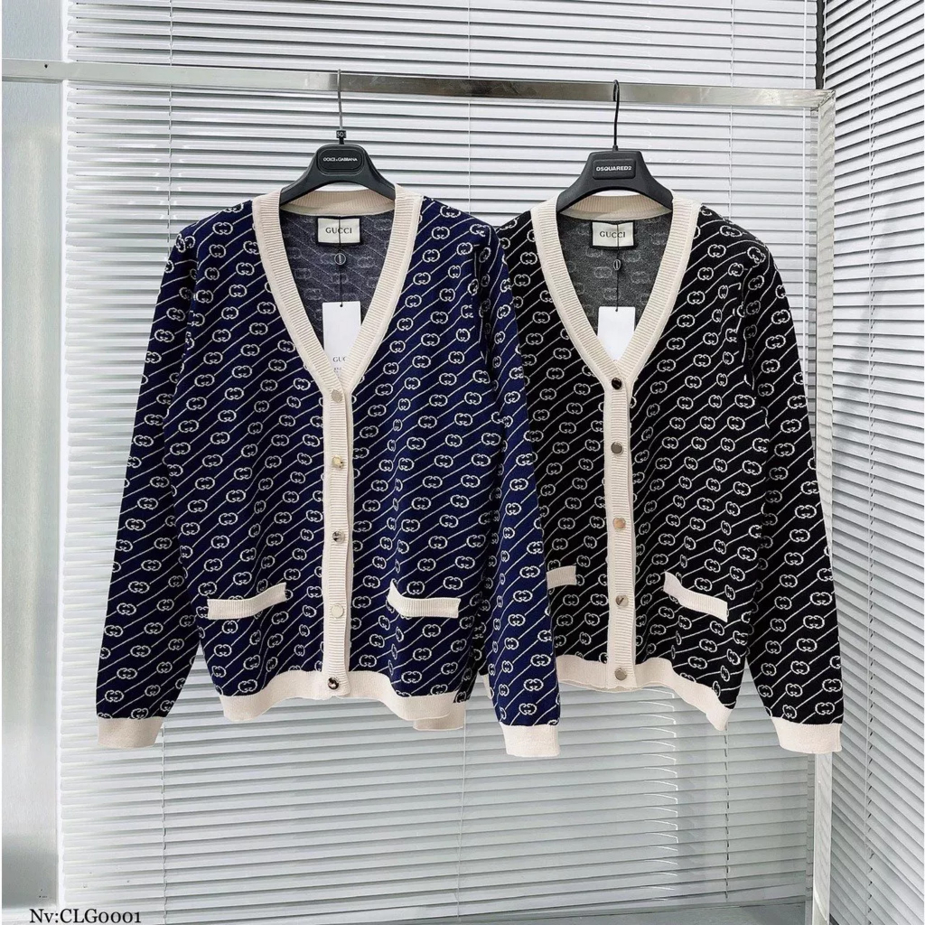 Áo Cardigan Hoạ Tiết G.C Monogram, Form Rộng, Dày Dặn, Ấm Áp, Thanh Lịch, A439