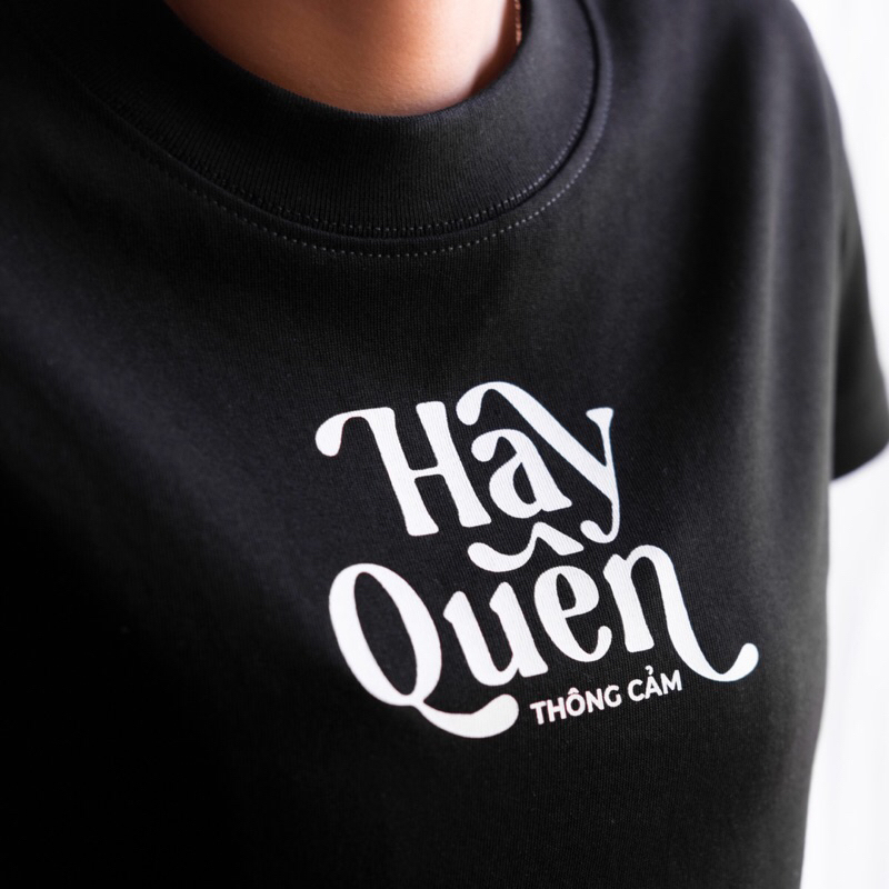 Áo thun baby tee LEWLEW, HAY QUÊN đen Tshirt - slimfit tee