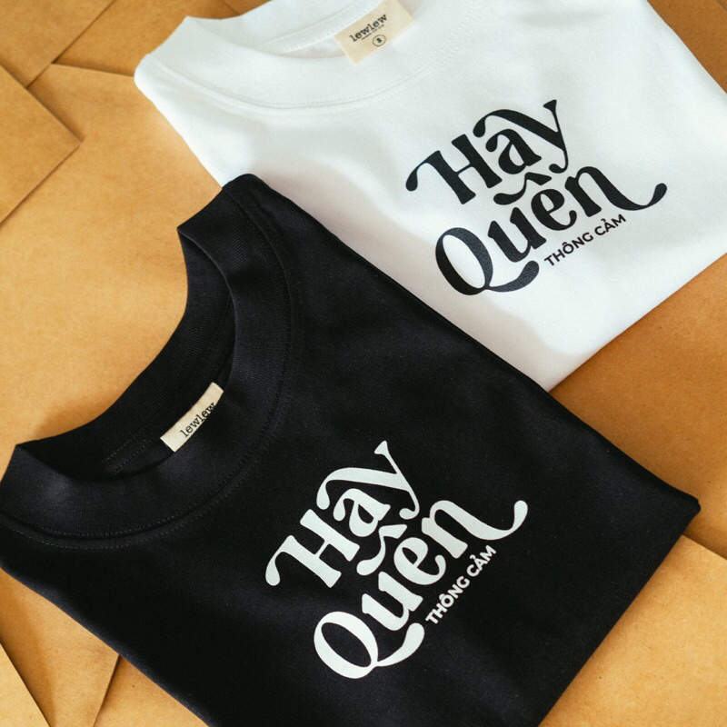 Áo thun baby tee LEWLEW, HAY QUÊN đen Tshirt - slimfit tee