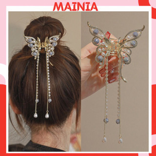 [Sẵn Hàng] Kẹp Tóc Càng Cua Kim Loại FLy Hạt Ngọc Xám Hàn Quốc Hot Trend 2020 Mainia Shop