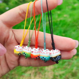 Móc khóa điện thoại mèo may mắn nhật dễ thương nhiều màu kiểu đơn giản - ms026