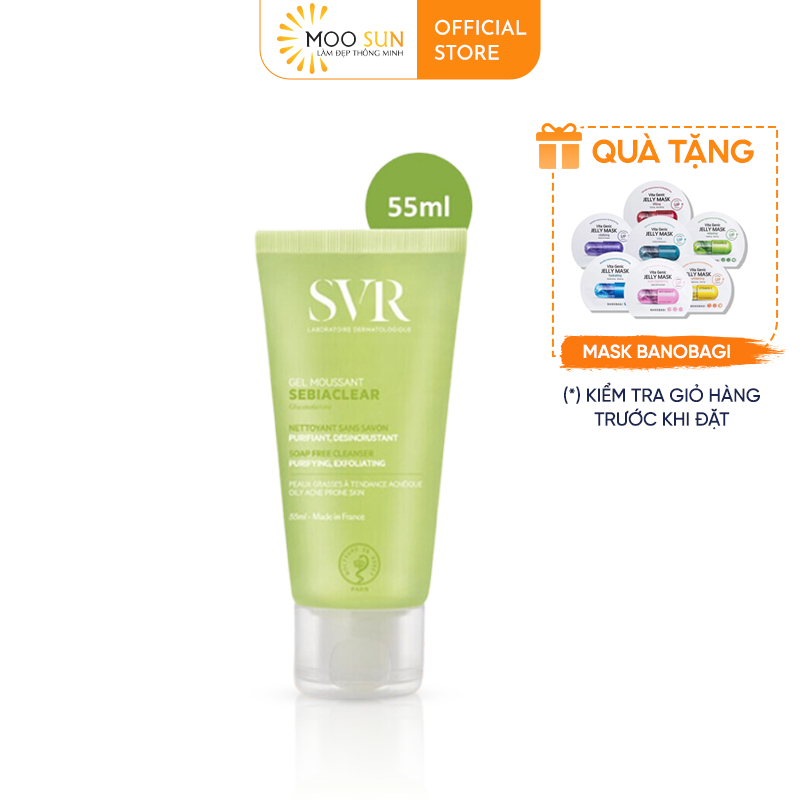 Gel rửa mặt dành cho da dầu mụn SVR Sebiaclear Gel Moussant