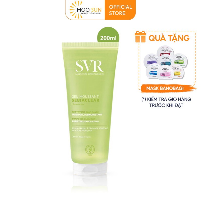 Gel rửa mặt dành cho da dầu mụn SVR Sebiaclear Gel Moussant